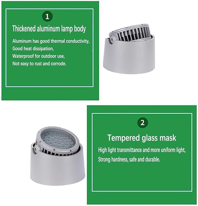 Outdoor Spotlight - LED Landscape Lights AC85-265V Adjustable Bracket Floor Light IP67 Waterproof Decorative Light Excellent Heat Dissipation for Buildings Bridges Parks and Squares