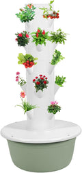 20/28 Holes Hydroponic Growing System Kit Hydroponic Garden Tower with Pump System 5/7 Layers Indoor Vertical Hydroponic Garden Tower for Herbs Fruits and Vegetables (0.3㎡ Footprint)