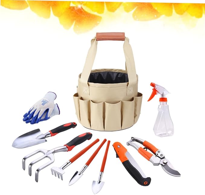 10pcs Aluminium Alloy Garden Tool Set Lightweight and Gardening Supplies for Planting Weeding and Cultivating for Garden