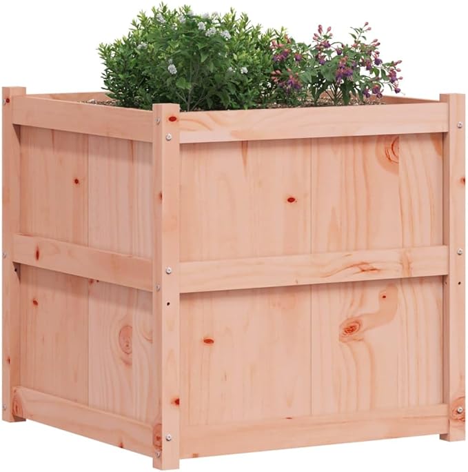 Wooden Raised Garden Bed Garden Planter Box Outdoor Wood Raised Garden Bed for Planting Plants Vegetables 27.6x27.6x27.6 Solid Wood Douglas-240