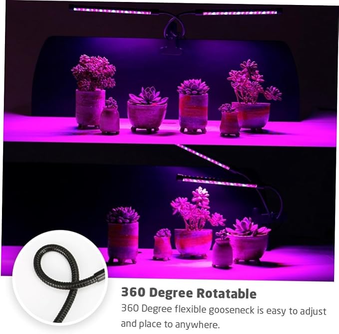 9w Led Plant Light with Adjustable Gooseneck Dimmable Indoor Grow Lamp for Hydroponics and Vegetables Auto Timer Feature for Indoor Gardens and Greenhouses