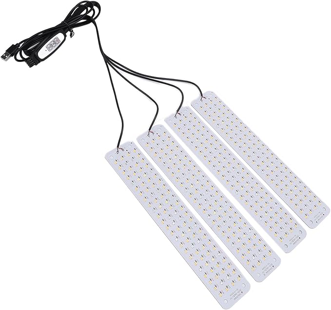 LED Grow Light Panel for Indoor Plants 384 LEDs Dimmable with Intelligent Timing 5V - High Efficiency Adjustable Brightness Ideal for Flowers and Vegetables