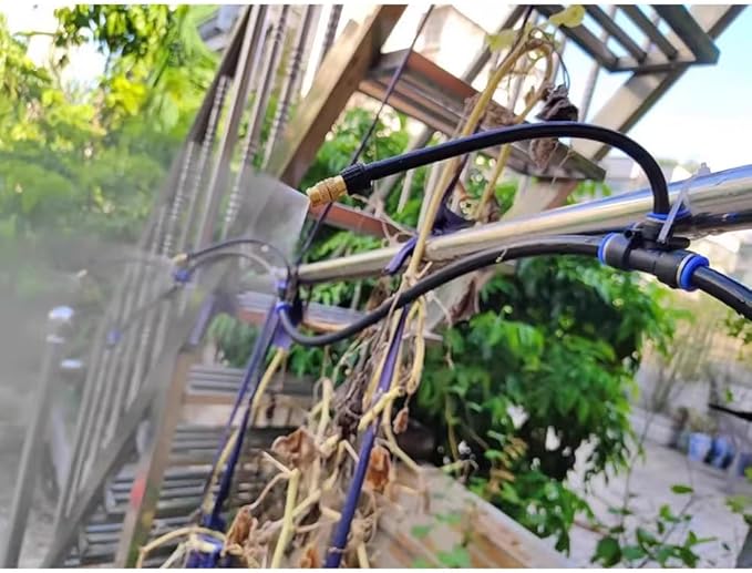 Quick-Connect Garden Drip Irrigation Kit Adjustable Bendable Nozzle Automatic Watering Sprayer Sprinklers for Greenhouse Lawn Potted Plants(30m/98.5ft)