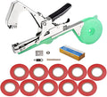 Plant Tying Machine Gardening Tape Tool Plant Ties Hand Garden Tools Set Garden Plants Tool with 10 Rolls Tape and 1 Box Staple for Grape Tomatoes Vegetable Cucumber and Flower (Green)