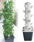 Vertical Hydroponic Tower Growing System KitHydroponics Tower System Hydroponic Tower Garden Irrigation Pump And Movable Water Tank For Indoor And Outdoor Herbs Fruits And(Size:6 Layers 18 Holes)