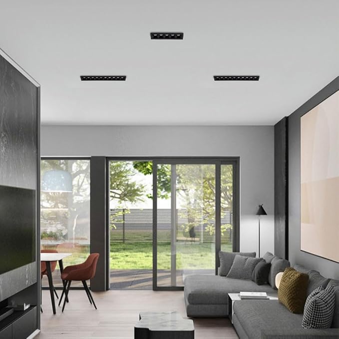 Black Ceiling Light Led Recessed Spotlight Square Flush Mount Accent Spotlighting Fixture Linear Directio l Spotlights Hallway Lamps Indoor