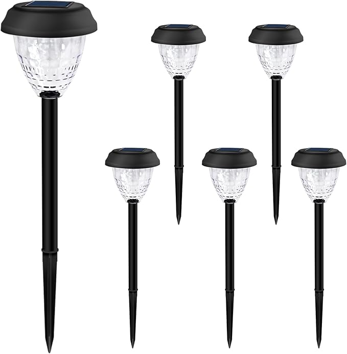 Super Bright Solar Light Waterproof 6 Pack Up to 12 Hours of Solar Outdoor Access Garden Light Automatic on/Off LED Landscape Lighting Decorate Walkways Courtyards Terraces