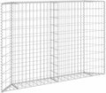 YAFF Galvanized Steel Gabion Raised Bed Silver Trapezoidal Outdoor Garden Bed – 59.1x7.9x39.4 inches