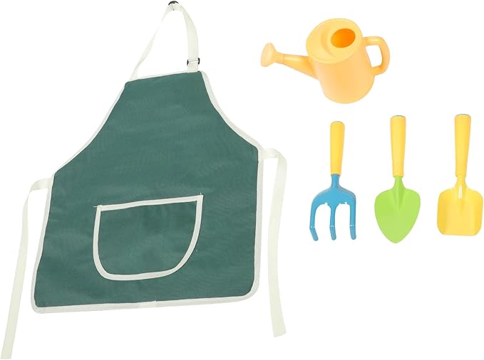 Planting Tools Garden Tool Set with Mini Shovel Rake Watering Can and Apron for Outdoor Flower Gardening and Planting Activities