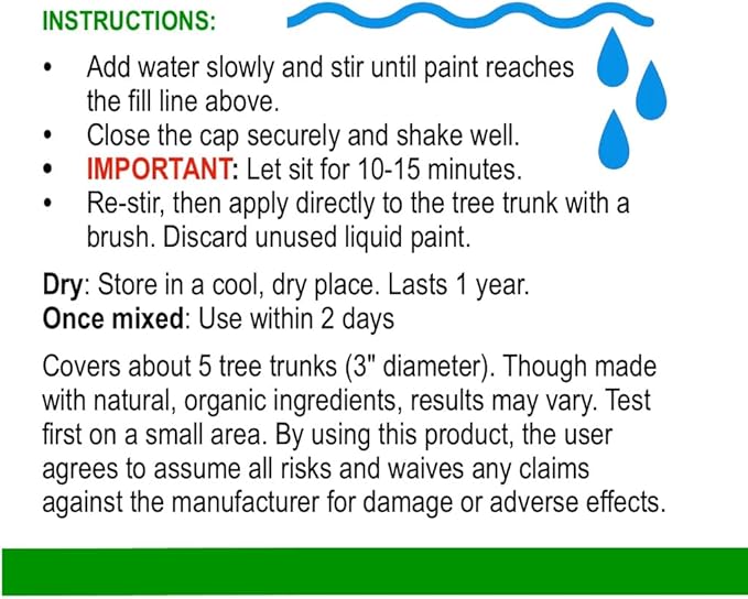 Garden Organix™ Sun &amp Pest Shield Tree Paint – Organic Tree Guard Sunburn &amp Pest Deterrent 1 Pint (Tan Meadow)