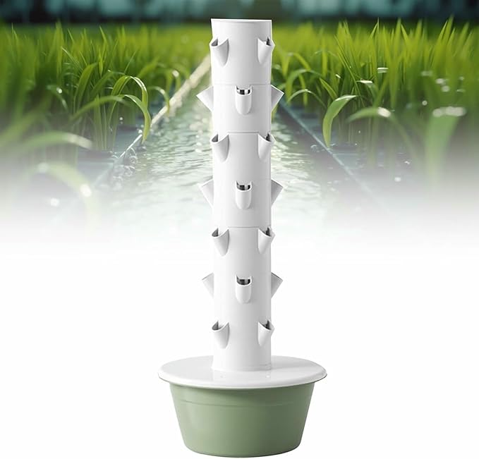 Vertical Hydroponic Grow Tower Aeroponic Tower Auto Water Circulate Hydroponics Tower Outdoor hydroponic System Towers for Gardening Lover-