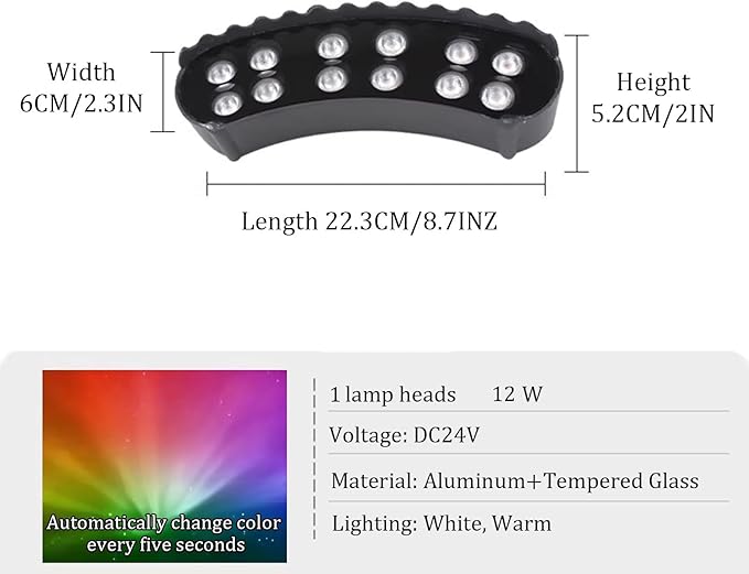 Palm Tree Lights RGB Color Changing Tree Lights Seven Color Variations for Palm Tree Landscape Yard Lighting.Excluding Transformer ﻿(1 lamp Heads)