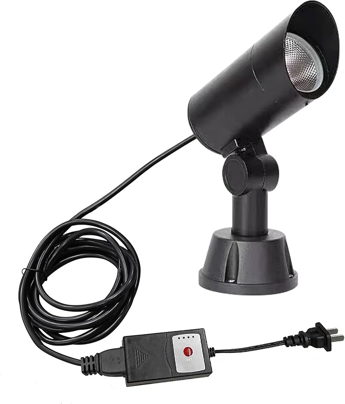 Kiven IP65 Waterproof LED Landscape Up Down Light LED Decorative Spotlight Lamp with Plug-in Cord and Timer for Indoor Outdoor Park Yard Step Statue LED Lawn Light(5W Cool White)