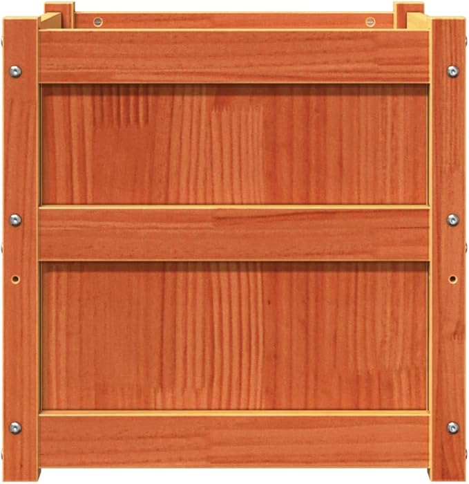 Raised Garden Bed Planters 2 Pcs Wax Brown Solid Pine Wood Outdoor Planters for Garden Patio and Balcony – Raised Garden Box for Vegetables Flowers and Herbs