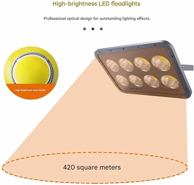 High-Power Outdoor Beam Spotlights50-600W LED Landscape Lights High Temperature Resistance IP65 Waterproof Fast Heat Dissipation Engineering Sites(White300W(180-265V))