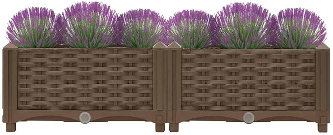 Raised Bed Outdoor planters Garden planters for Growing Vegetables Flowers Herbs and Succulents 31.5x15.7x9.1 Polypropylene