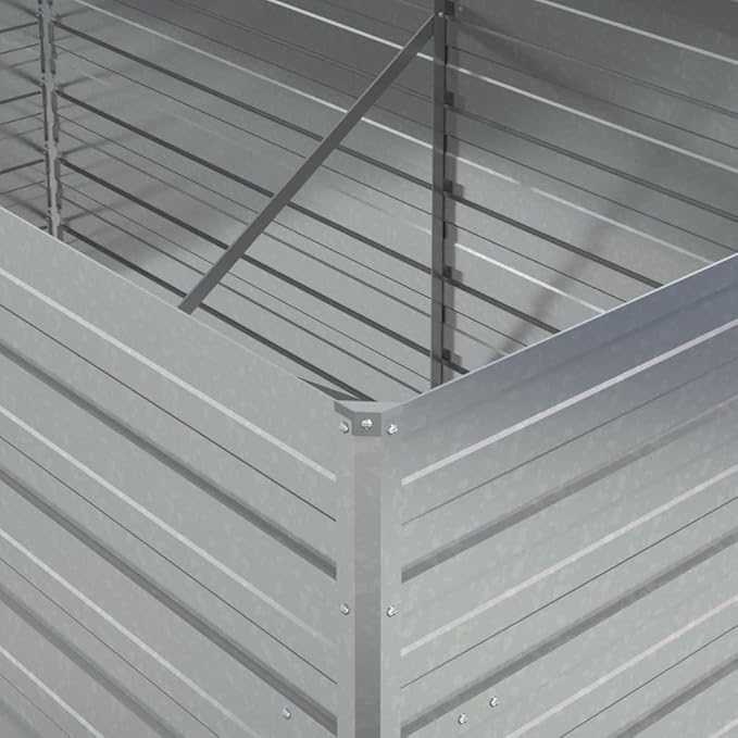 Outdoor Metal Garden Raised Bed Galvanized Steel Planter Box for Vegetables Flowers Herb Flower Planting Bed 63x31.5x30.3 Galvanized Steel Silver