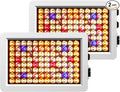 2Pcs 500W LED Sunlight Planting Grow Lights UV/IR RaysDimmable Design Veg/Bloom Dual Modes 100-277V Universal Voltage Sunlike Supplemental Lighting for Greenhouse Tents US Plug with Hanging Hooks