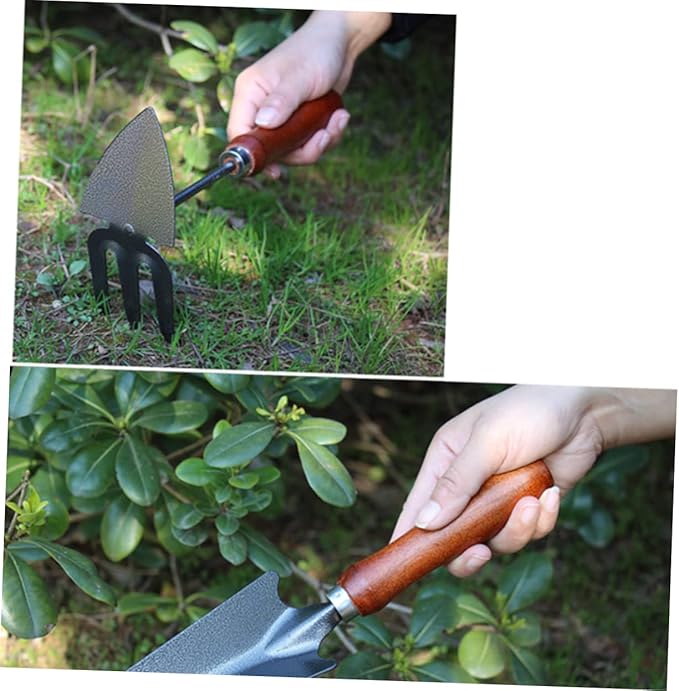 Sosoport Iron Mini Paint Spatula Garden Tools Set Wooden Handle Shovel for Gardening Perfect for Cultivating and Weeding