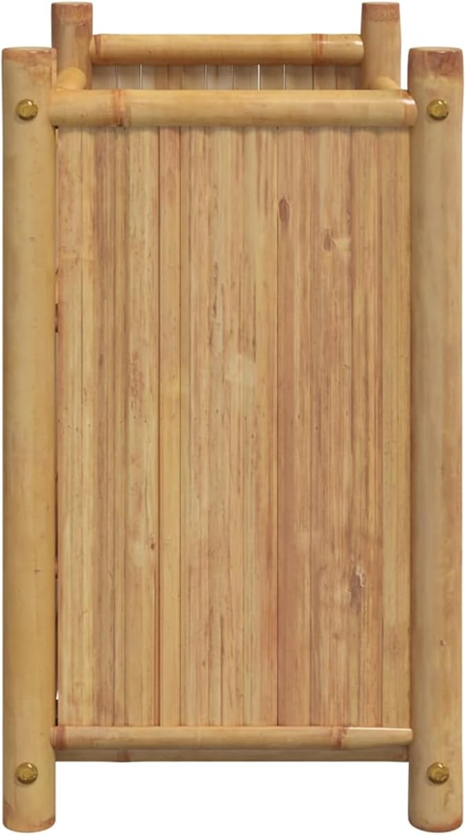 Bamboo Planter Box - Large Raised Bed for Plants Vegetables Herbs and Flowers - Durable Natural and Decorative