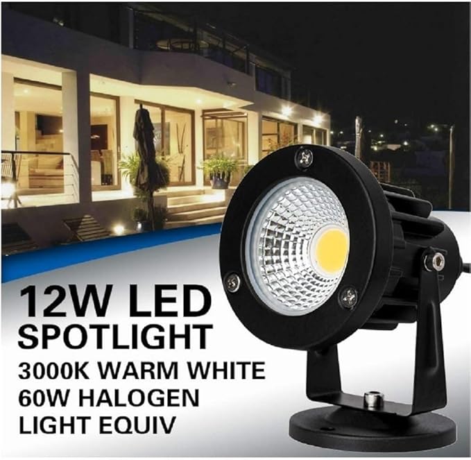 2pcs/lot LED COB Landscape Lamp Spotlight 12w AC90-265v Floor Lamp Garden Lawn Lamp IP65 Waterprof Luopan Outdoor Lighting