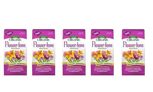 Espoma Organic Flower-Tone 3-4-5 Natural &amp Organic Plant Food 4 lb. Bag Organic Fertilizer for Flowers Annuals Perennials &amp Hanging Baskets. Blossom Booster - 5 Pack
