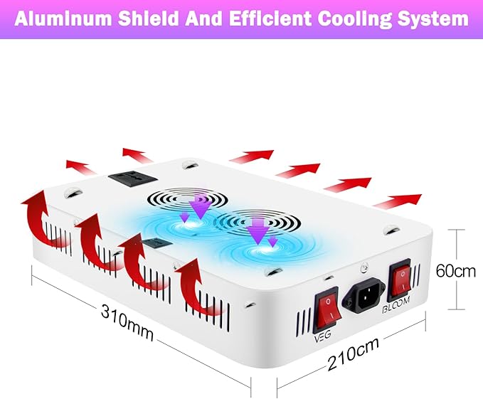 Grow Lamp for Indoor Plants 3F1500 LED Full Spectrum Grow Light for Seed Starting Vegetables Bloom Plant Growing Light with Daisy Chain Temperature Hygrometer Coverage:4.5x4.5ft