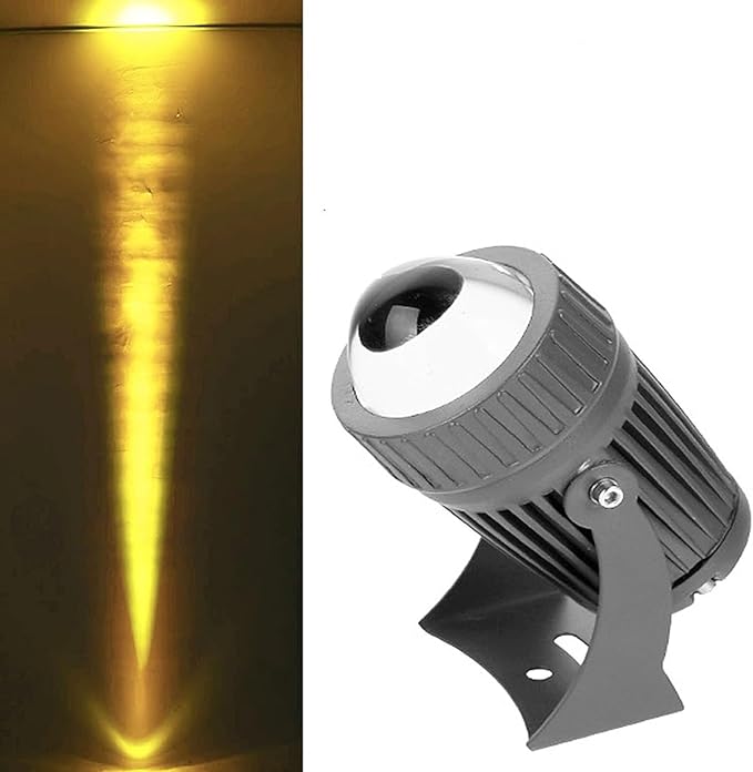 Outdoor Rotation Spot Light 10W Led Beam Lamp IP66 Waterproof Ground Landscape Lights Narrow Beam Wall Washer Spotlights for Billboard Building Lighting(Yellow24V)