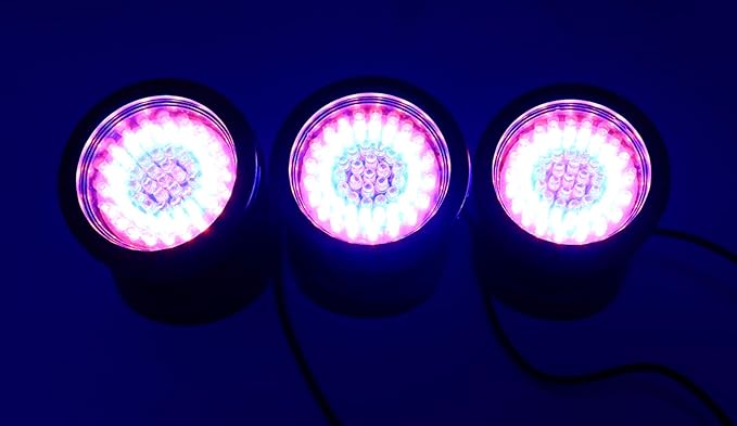 Ocean Mist QL34-60Cx3 Magic Pond Landscape and Water Feature Spotlight 60 LED Color Changing Lights - 3-Pack