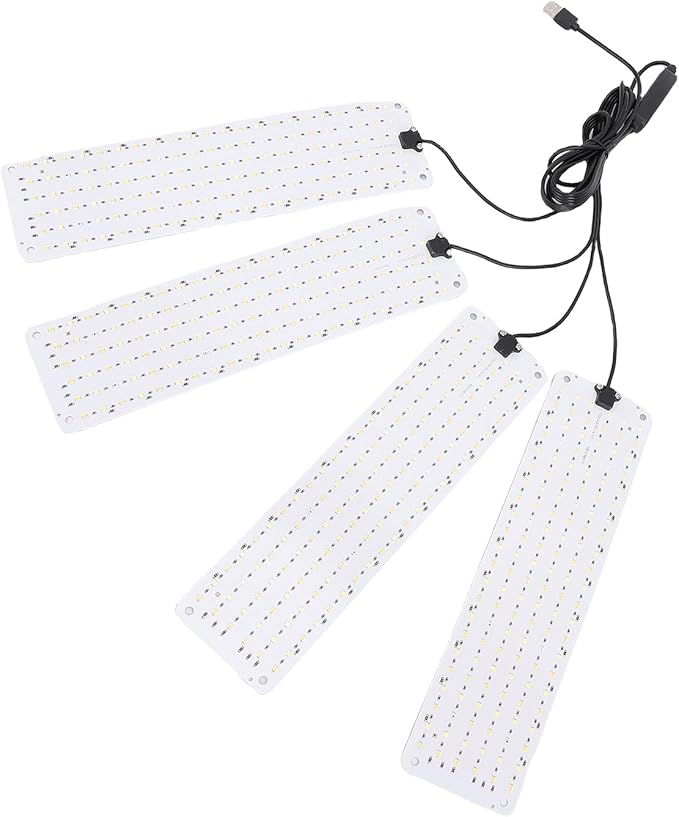GLOGLOW LED Grow Lights AluminumBased Full Spectrum Plant Growth Lamp with Timer for Seed Starting and Indoor Vegetables (4 Head)