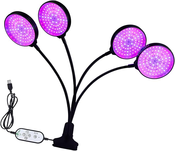 LED Full Spectrum Grow Light with 5 Dimmable Levels for Indoor Plant Seedlings Hydroponics Garden (Type 4)