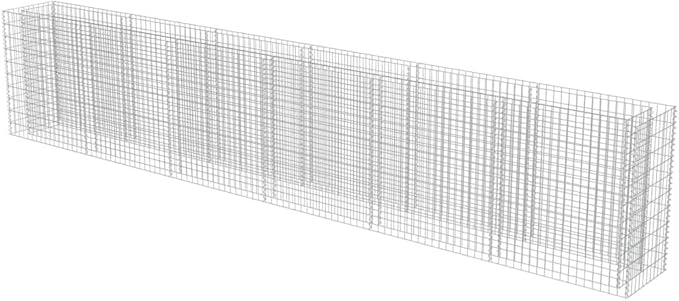 Gabion Raised Bed Galvanized SteelRaised Planter Box with Climbing Plants for Flowers Herbs and Fruits Lawns Verandas Balconies and Patios. 212.6X19.7X39.4