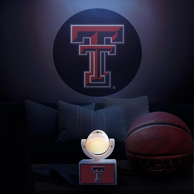 Sporticulture NCAA American Football Raiders - Adjustable Led Mini Spotlight Projector with 6 Team Logo Designs - Portable &amp Rechargeable Spotlight - Battery-Operated - 4.375” x 3.125”