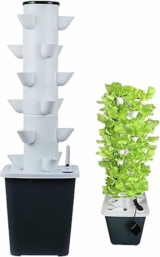 Garden Hydroponic Growing System Hydroponics Tower onics 15/20/25/30 Pods Grow Kit Aquaponics Planting System with Hydrating Pump Adapter Timer for s Fruits and