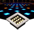 LED Floor Spotlight - Outdoor LED Path Light AC85-110V Recessed Outdoor Landscape Lamp IP66 Waterproof Square Underground Light for Garden Deck Stair Step Villas Decks Decorative Lamp (Warm Wh
