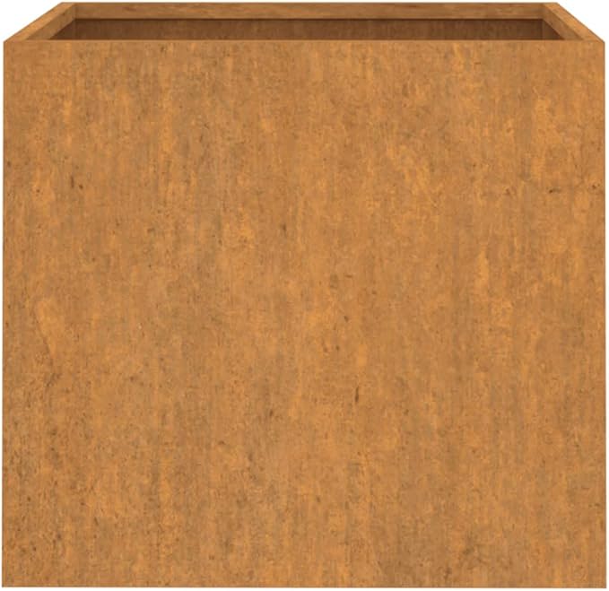 Corten Steel Rectangular Planter 19.3x18.5x18.1 in Weathered Raised Garden Bed for Flowers &amp Vegetables Durable Outdoor Elevated Box for Patio Balcony