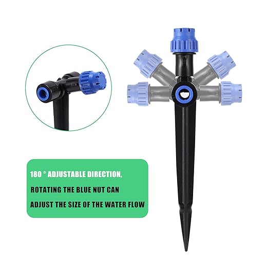 Drip Irrigation Emitterswith Adjustable 360 Degree Water Flow Drippers Sprayer Push-to-Fit for 1/4 inch Tubing Garden Drippers Sprayer for House Garden Watering System (36pcs- Drip)