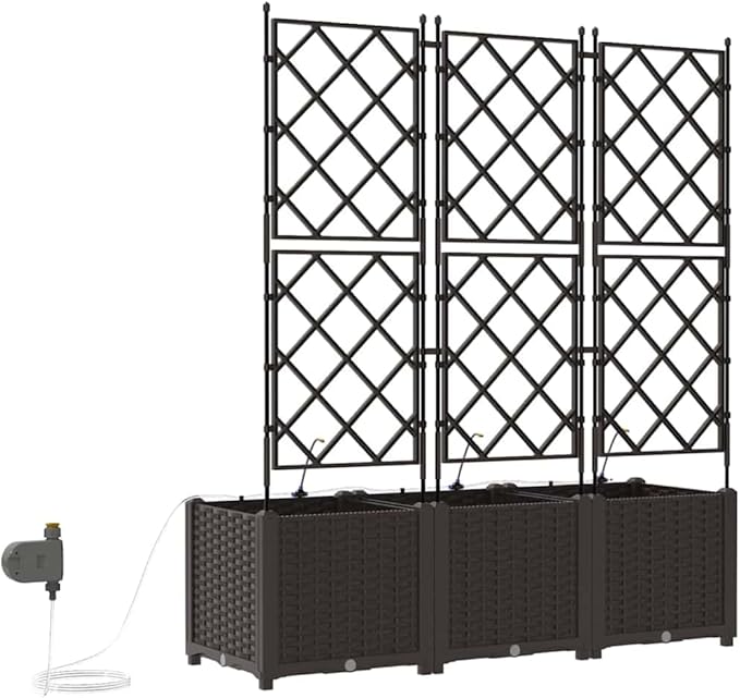 Garden Brown 47.2 x 15.7 x 55.9 Steel Raised Garden Bed UV Resistant Planter Box for Outdoor Plants Integrated Irrigation System