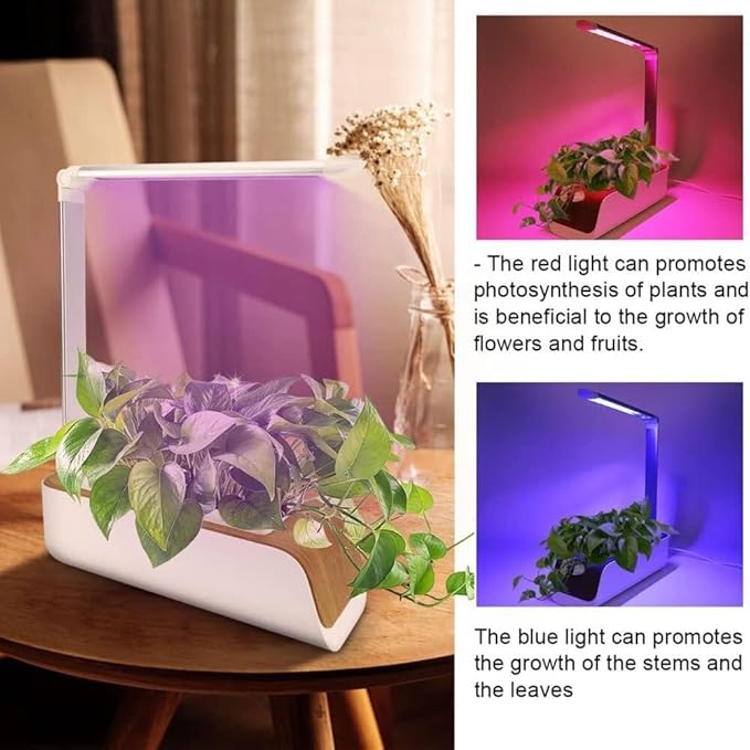 Hydroponics Growing System with Smart LED Grow Light Water &amp Temp Reminder Adjustable Height Indoor Herb Garden Kit