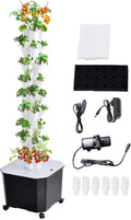 Upgrade Hydroponic Growing System Tower10 Layered Hydroponic Tower 50 Slots Vegetable Growth Hydroponics System 50L Water Tank Hydroponics Towers GardenSuitable for Balconies Courtyards Roofs