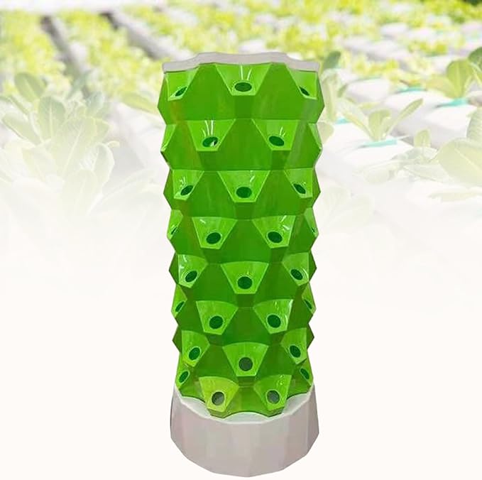 Hydroponic Growing Tower Garden Hydroponic Growing System Vertical Tower Indoor Hydroponic Growing System for Herbs and Vegetables with Hydration Pump Adapter Seedbed and Net PotsGreen-80Pots