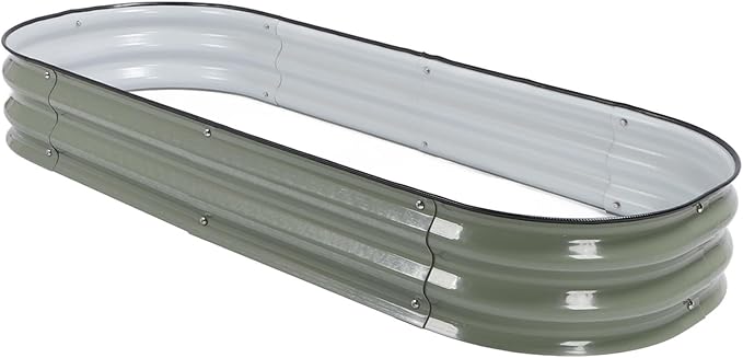 GLOGLOW Raised Garden Bed Kits Thicken DIY Garden Raised Planter Box Open Bottom Rounded Corners Easy Installation Bed for Vegetables Flower (Light Green)
