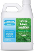 Superior 15-0-15 Liquid Fertilizer Nitrogen &amp Potash Lawn Food - Concentrated Spray- Any Grass Type- Simple Lawn Solutions Green Growth - Humic Acid - Kelp Seaweed - Phosphorus-Free (1 Quart)