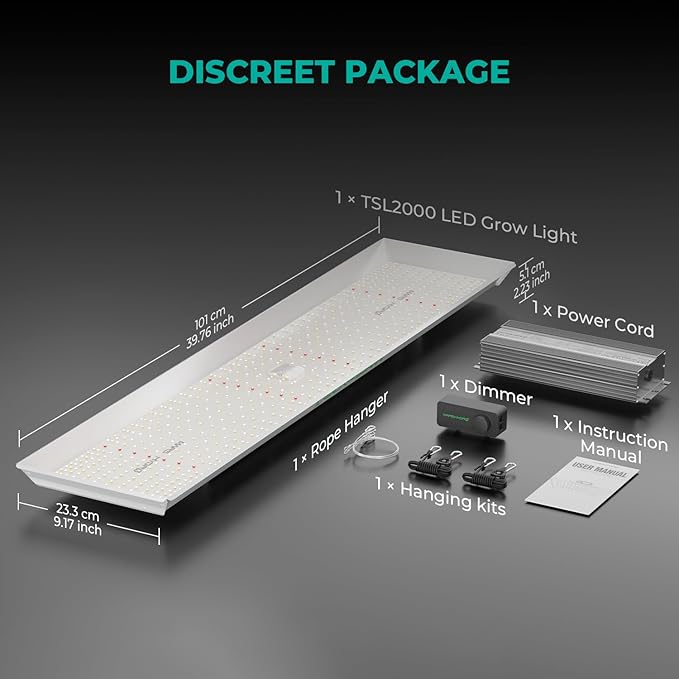 MARS HYDRO TSL2000 300W Led Grow Lights for Indoor Plants Full Spectrum Dimmable Daisy Chain Growing Lamps for Seed Starting Vegetables Bloom in 4x2/5x3 Grow Tent Greenhouses