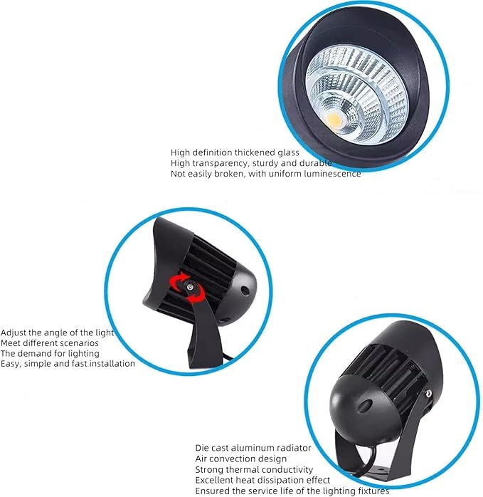 Outdoor Led Spot Lights - LED Flood Light AC85-265V Spotlight Led Beam Light IP65 Waterproof COB Tree Lights(Yellow10w)