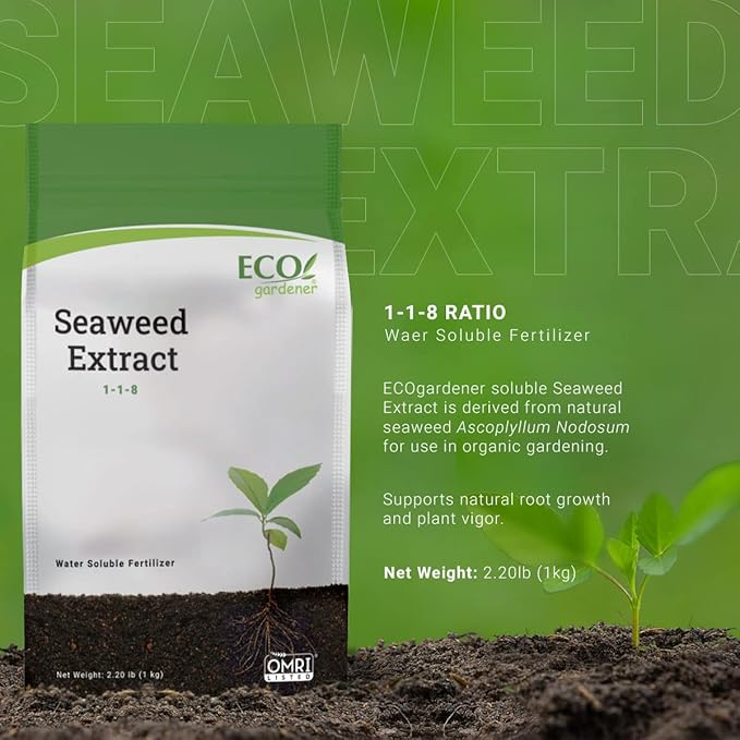 ECOgardener Seaweed Extract Soil Amendment Water-Soluble Powdered Organic Soil Conditioner