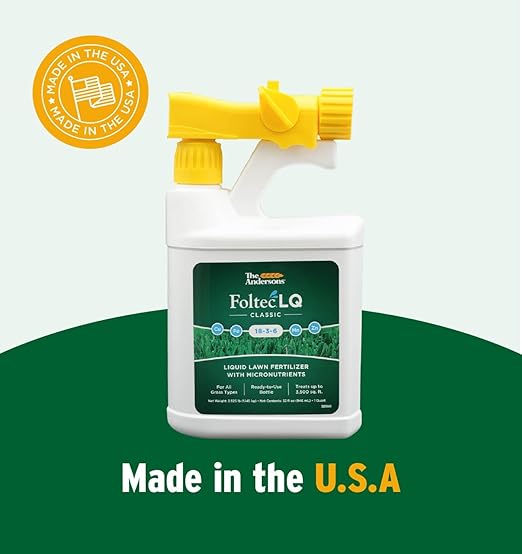 The Andersons Foltec LQ Classic 18-3-6 Liquid Lawn Fertilizer with Micronutrients Copper Iron Manganese and Zinc - Treats up to 3500 sq ft (32 fl oz)
