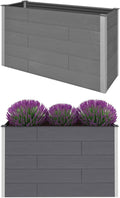 Garden Raised Bed Planter Raised Beds Raised Planter Box Planters for Outdoor Plants Garden Beds WPC 59.1x19.7x35.8 Gray