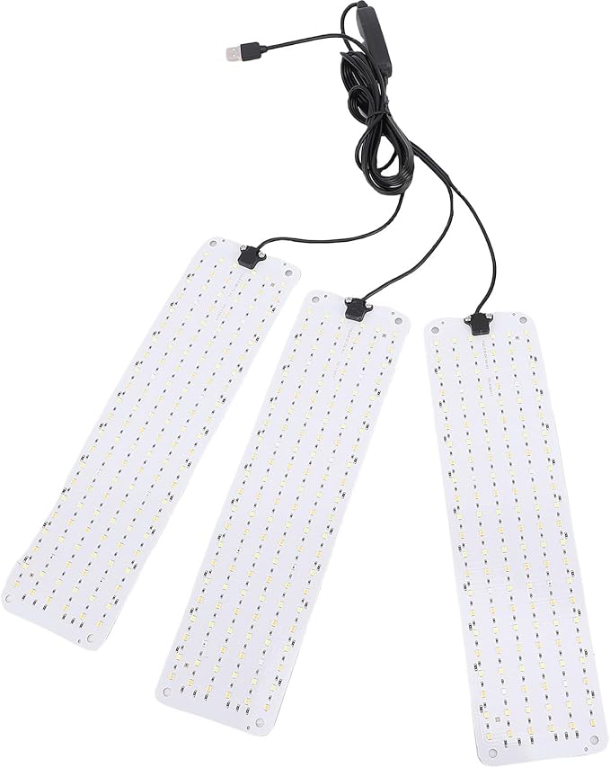 GLOGLOW LED Grow Lights AluminumBased Full Spectrum Plant Growth Lamp with Timer for Seed Starting and Indoor Vegetables (3 Head)