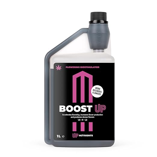 Bio Flowering Fertilizer Boost UP 1L | Bio Stimulator for Plants and Crops | Flower Production Booster | Compact and Resinous Flowers and Fruits